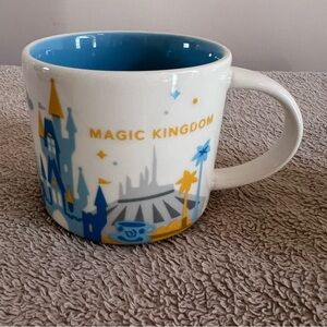 Starbucks Magic Kingdom Mug with Blue Interior and Yellow Accents